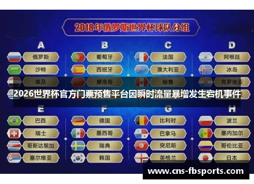 2026世界杯官方门票预售平台因瞬时流量暴增发生宕机事件